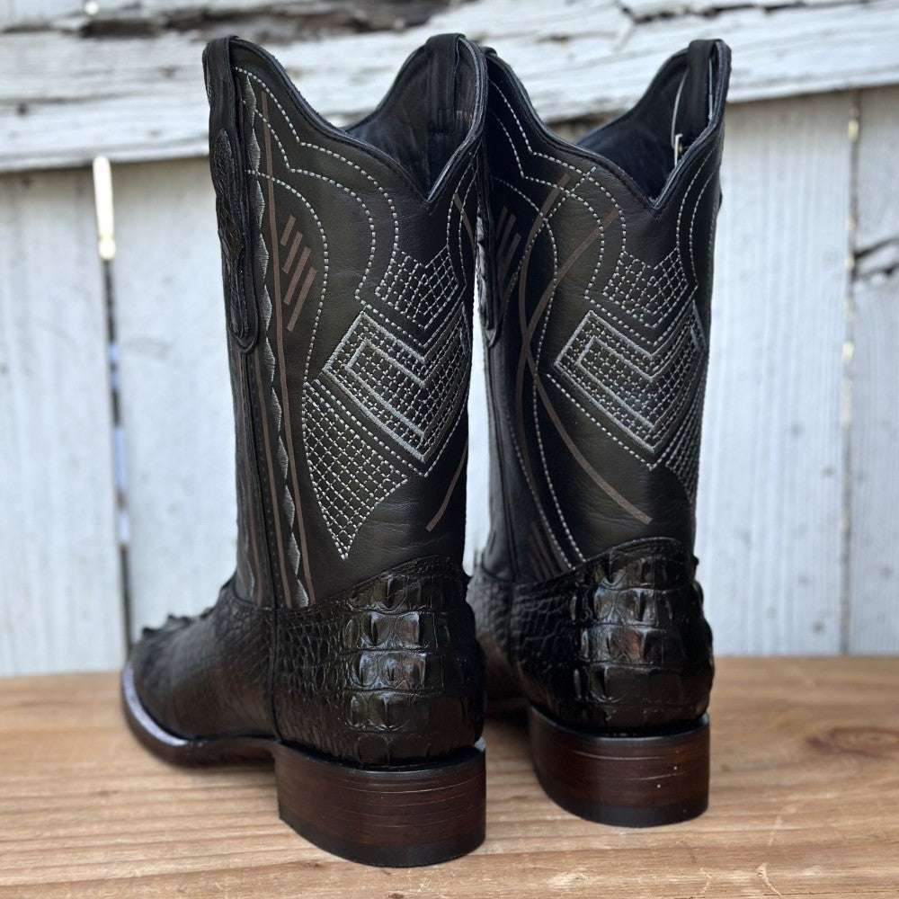 Bota Vaquera Exótica Negra Imitación Caimán para Hombre | RC-7101 (4)