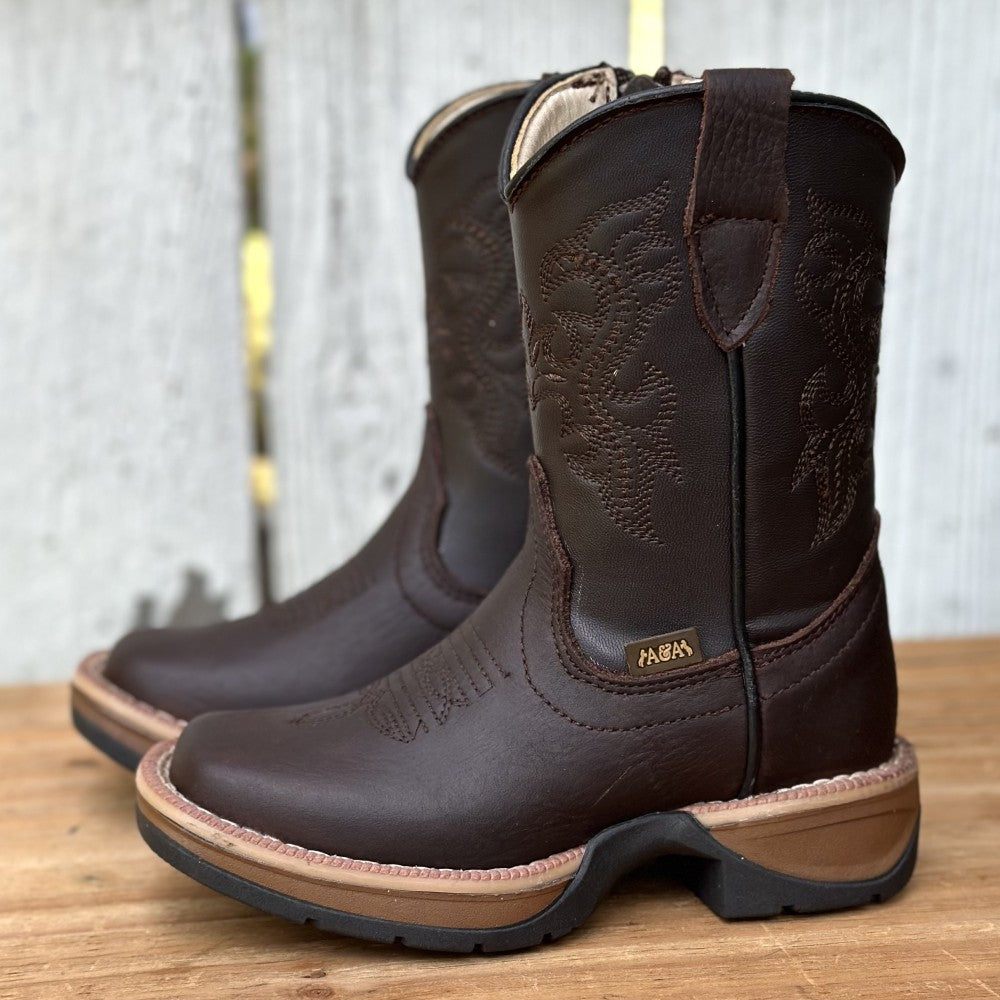 Bota Vaquera Café de Piel Floter para Niño | DA-Pepe