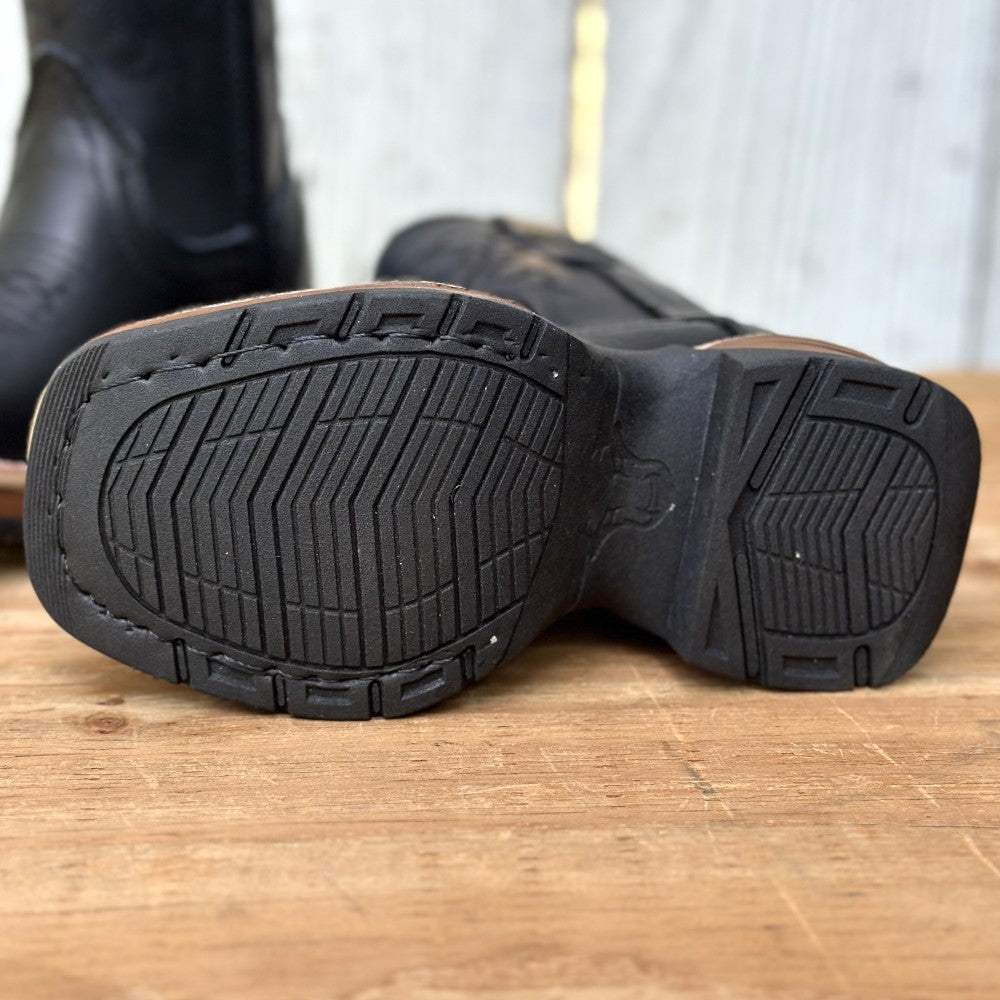 Bota Vaquera Negra de Piel Floter para Niño | DA-Pepe | Con Suela de Goma