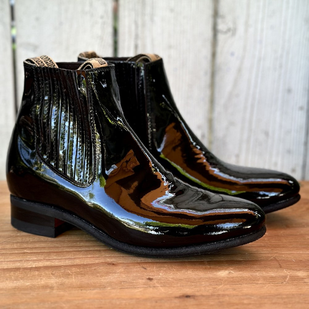 Botin Charro Negro de Charol para Hombre | WD-0523 