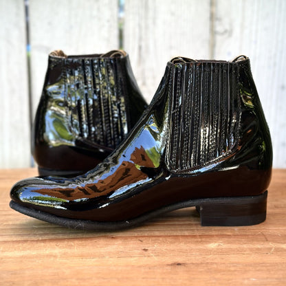 Botin Charro Negro de Charol para Hombre | WD-0523 | Botines Charros Negros (3)