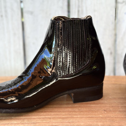 Botin Charro Negro de Charol para Hombre | WD-0523 | Botines Charros Negros (2)