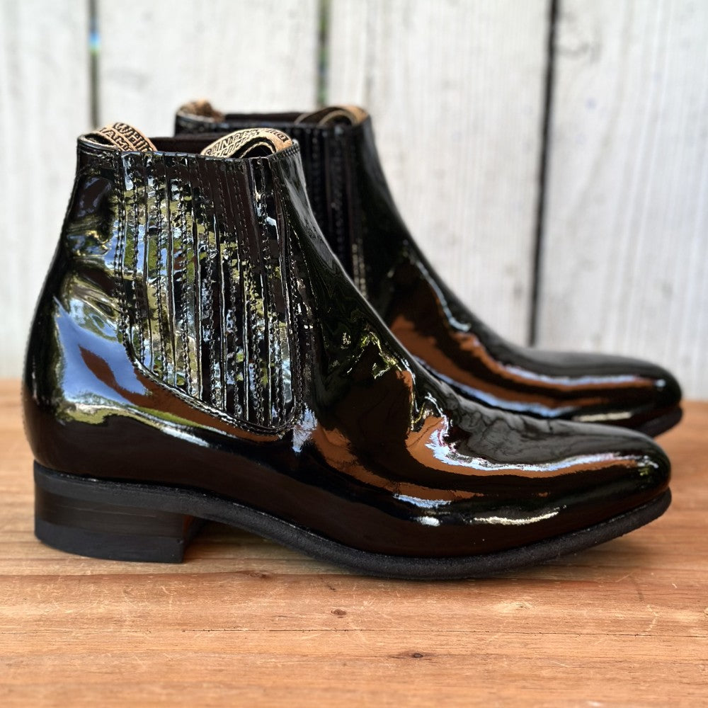 Botin Charro Negro de Charol para Hombre | WD-0523 | Botines Charros Negros