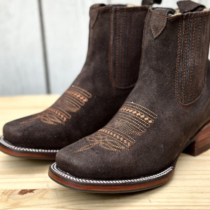 Botin Vaquero Color Chocolate de Gamuza para Mujer | JB-723D | Hecho en Mexico (3)