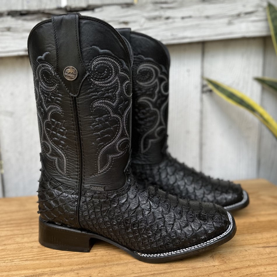 CB-010H Black Imitation Exotic Cowboy Boots for Men