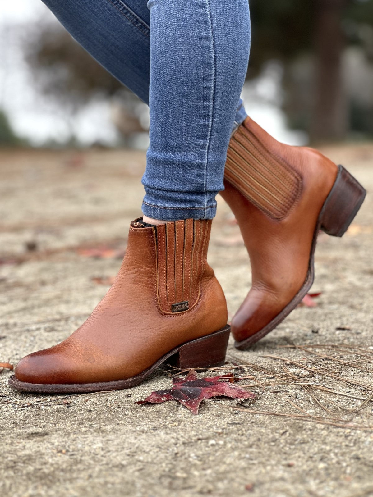 CB-Reyna Miel Sombreado Botines Vaqueros con Tacón Alto para Mujer