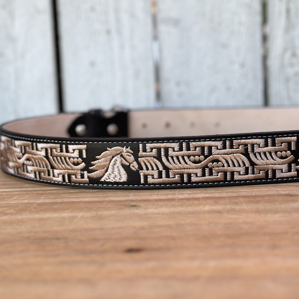 Cinturón Vaquero "Caballo" Negro y Beige - Cinturones Vaqueros para Hombre (3)