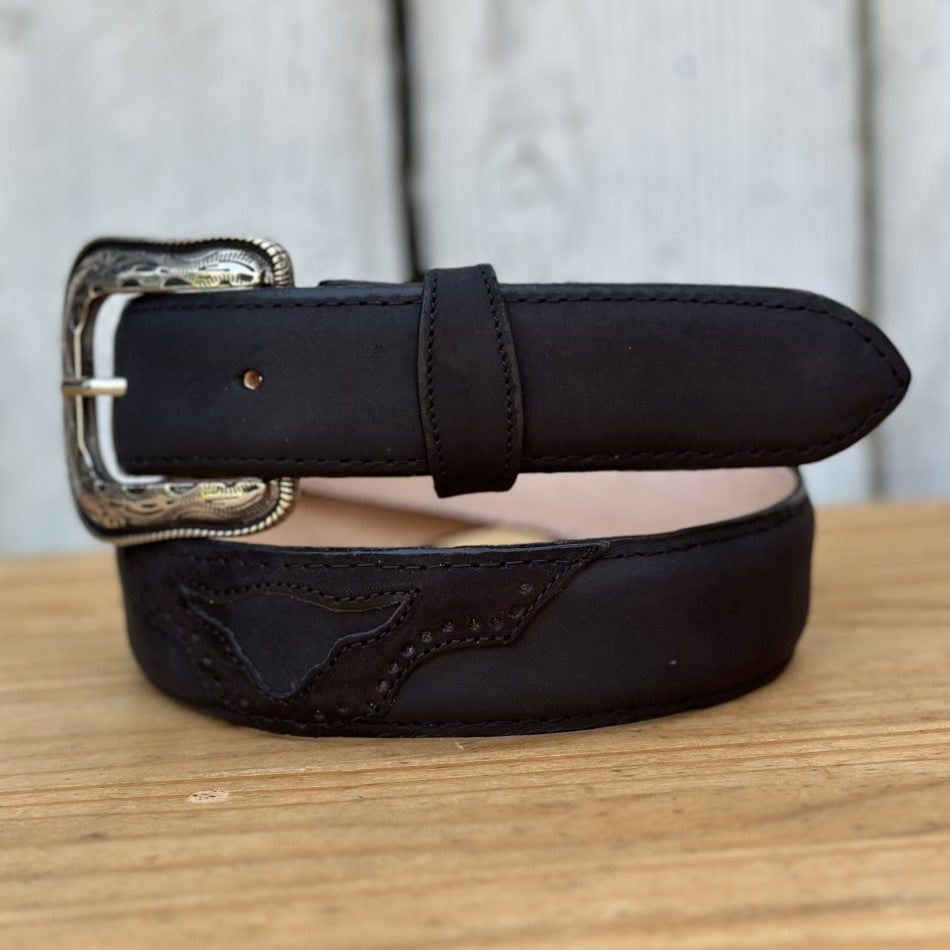 Cinturon DB-Torito Negro - Cinturones Vaqueros de Cuello de Toro para Hombre - CInturones Vaqueros Mexicanos (3)
