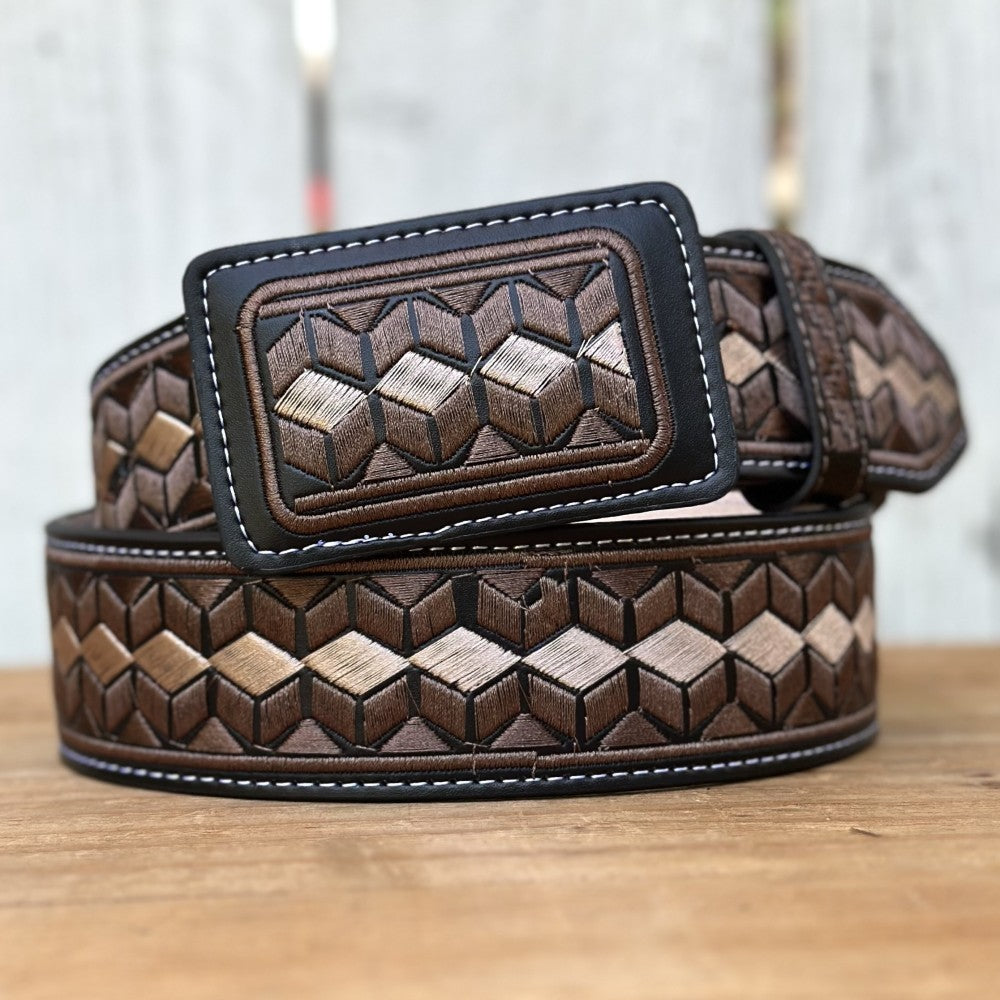Cinturón Vaquero "Hexagono" - Cinturones Vaqueros para Hombre - Cinturones Vaqueros Mexicanos