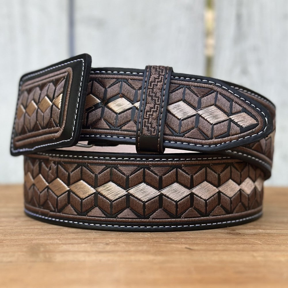 Cinturón Vaquero "Hexagono" - Cinturones Vaqueros para Hombre - Cinturones Vaqueros Mexicanos (4)