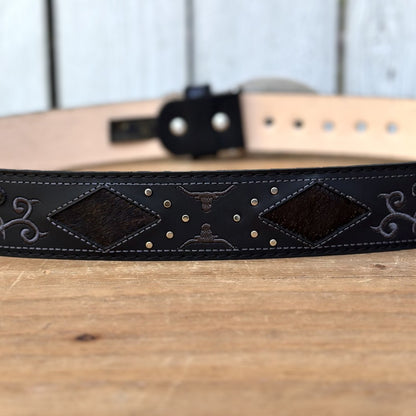 Cinturon Vaquero "Long Horn" Negro - Cinturones Vaqueros para Hombre (4)