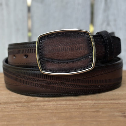 Cinturón Vaquero "Vaquero Fino" Café para Hombre | Cintos Vaqueros de Piel