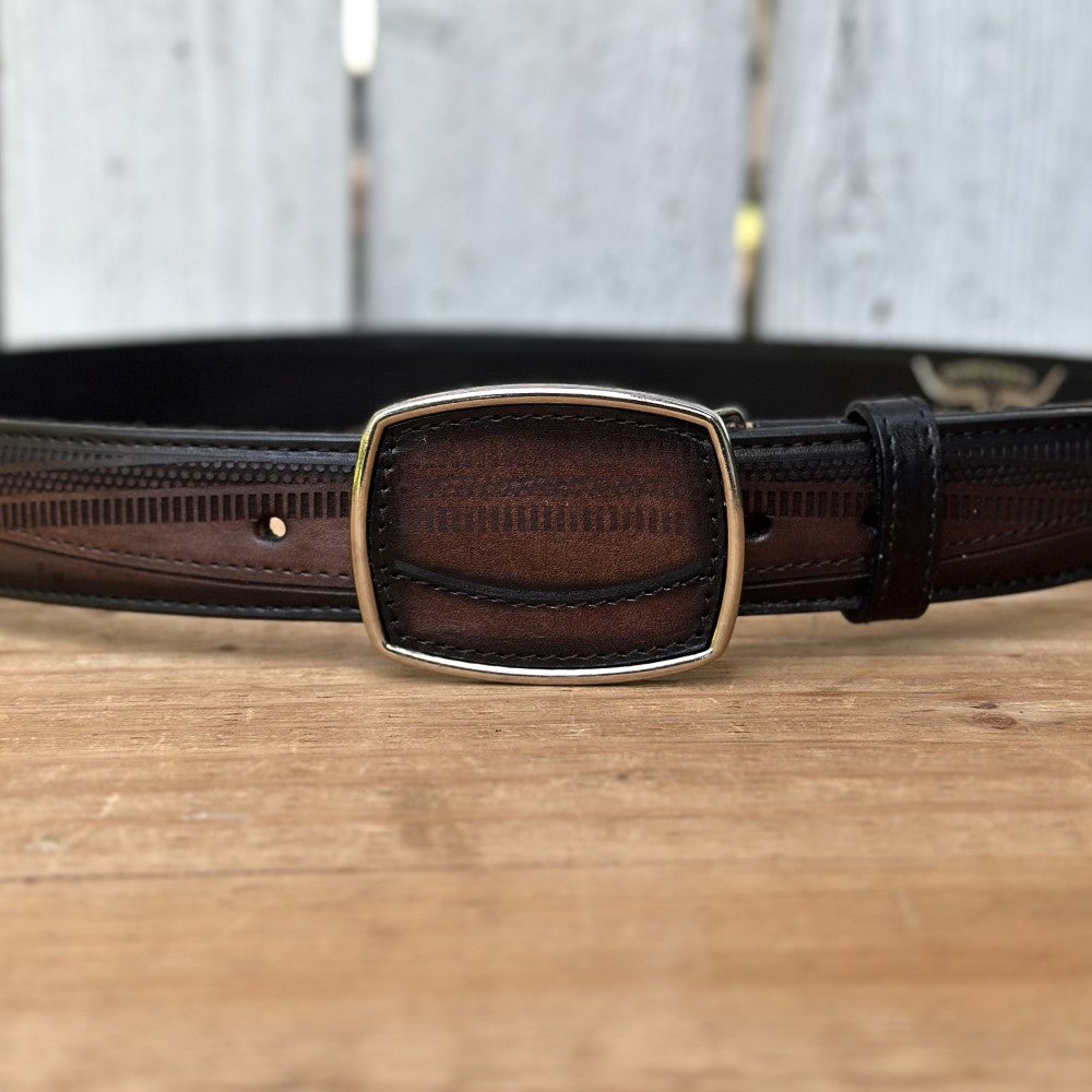Cinturón Vaquero "Vaquero Fino" Café para Hombre | Cintos Vaqueros de Piel (2)