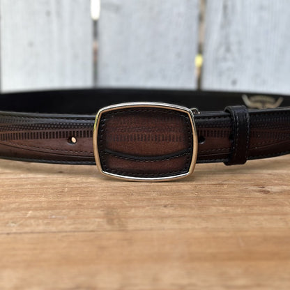 Cinturón Vaquero "Vaquero Fino" Café para Hombre | Cintos Vaqueros de Piel (2)