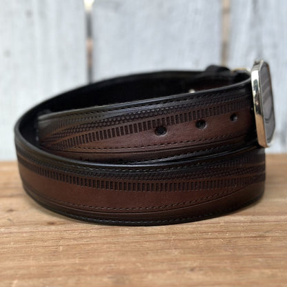 Cinturón Vaquero "Vaquero Fino" Café para Hombre | Cintos Vaqueros de Piel (4)