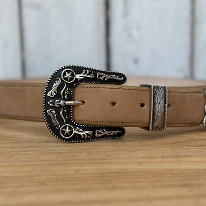 Cinturon Liso con Herraje Miel - Cinturones Vaqueros para Hombre - Cinturones Vaqueros de Piel (4)