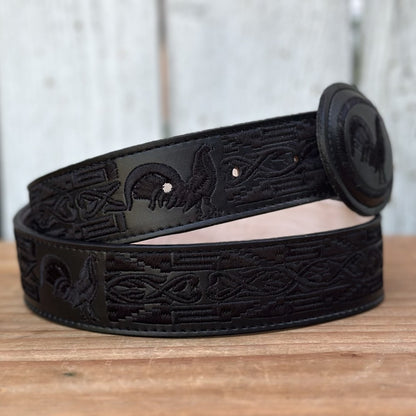 Black "Gallo" Belt - Western Belts for Men
