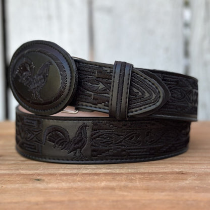 Cinturón Vaquero "Gallo" Negro - Cinturones Vaqueros para Hombre (6)
