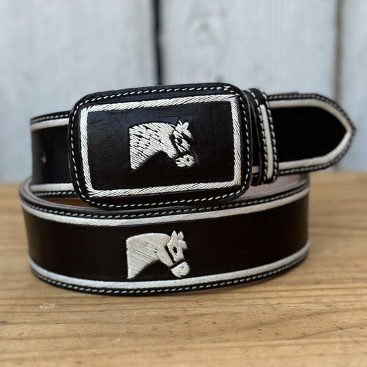 Cinturon JB-CBPIT Negro - Cinturones Vaqueros con Cordel de Pita para Hombre -Cinturones Vaqueros de Cuero
