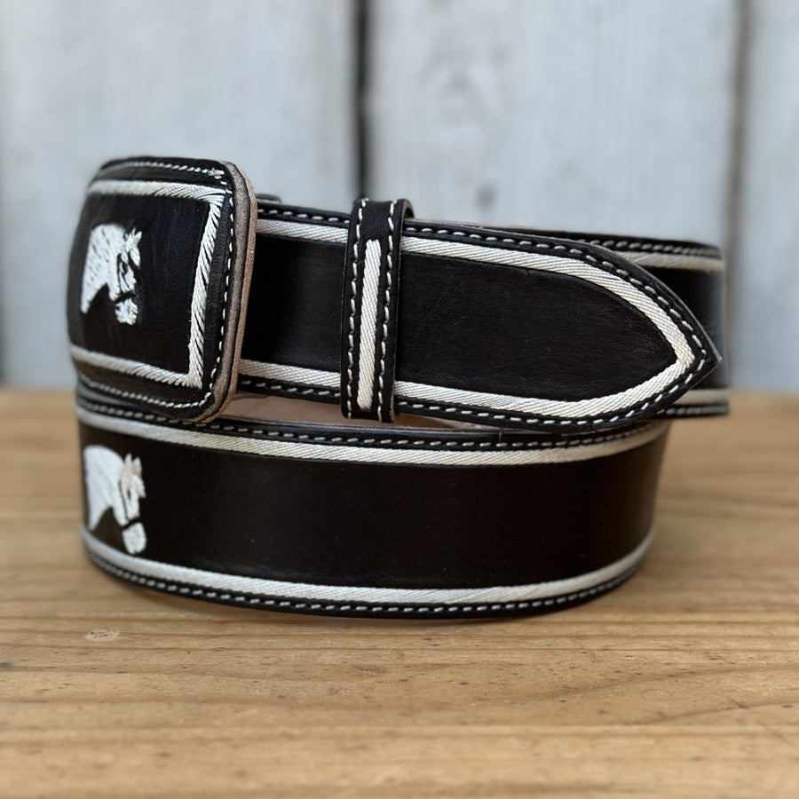 Cinturon JB-CBPIT Negro - Cinturones Vaqueros con Cordel de Pita para Hombre -Cinturones Vaqueros de Cuero (4)