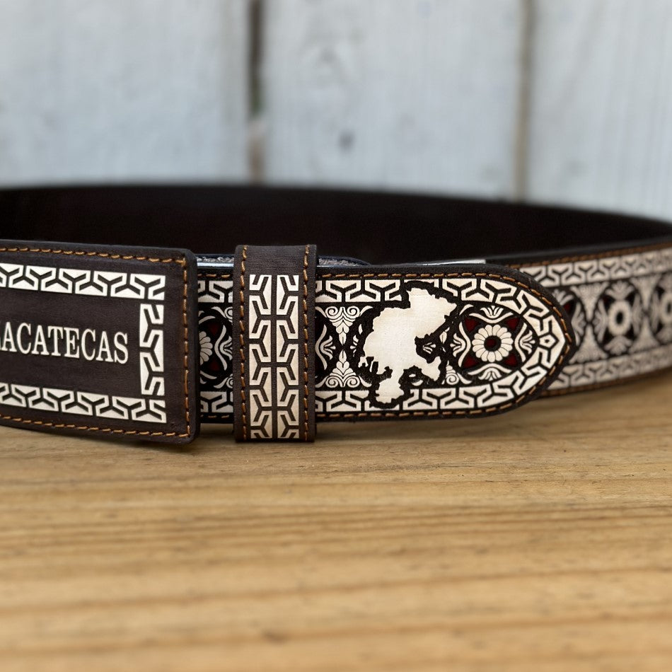 Cinturon Navajeado Personalizado de Zacatecas - Cinturones Vaqueros Navajeados - Cinturon de Zacatecas (4)