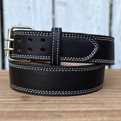 Cinturon Negro Heavy Duty con Hebilla Doble Pasador y Rodillo (5)