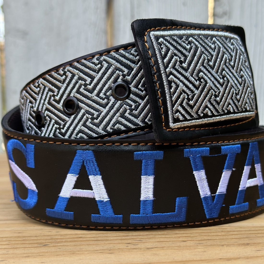 Cinturon de El Salvador Personalizado - Cinturon con El Salvador Bordado - Cinturones Personalizados (3)