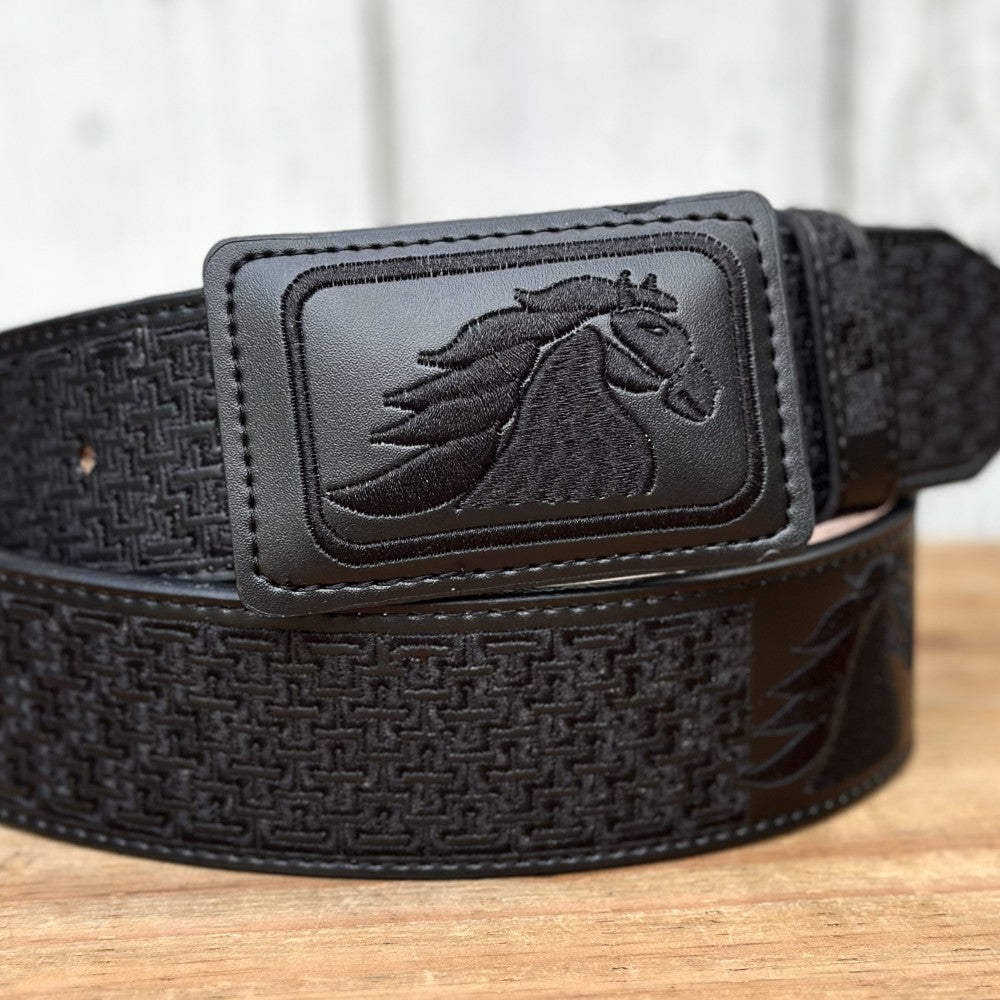 Cinturón Vaquero "Caballo" Negro de 2" - Cinturones Vaqueros para Hombre (4)