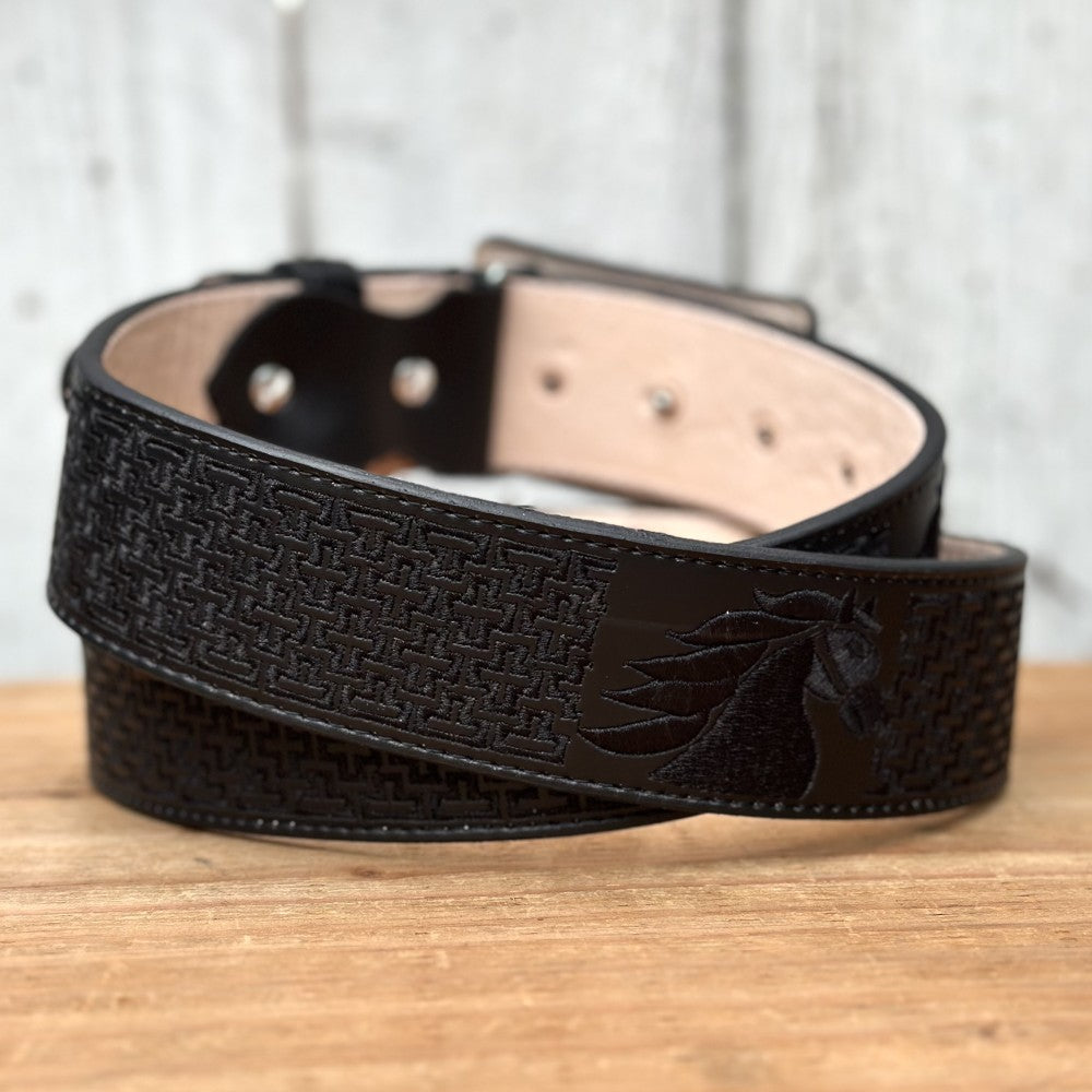 Cinturón Vaquero "Caballo" Negro de 2" - Cinturones Vaqueros para Hombre (2)