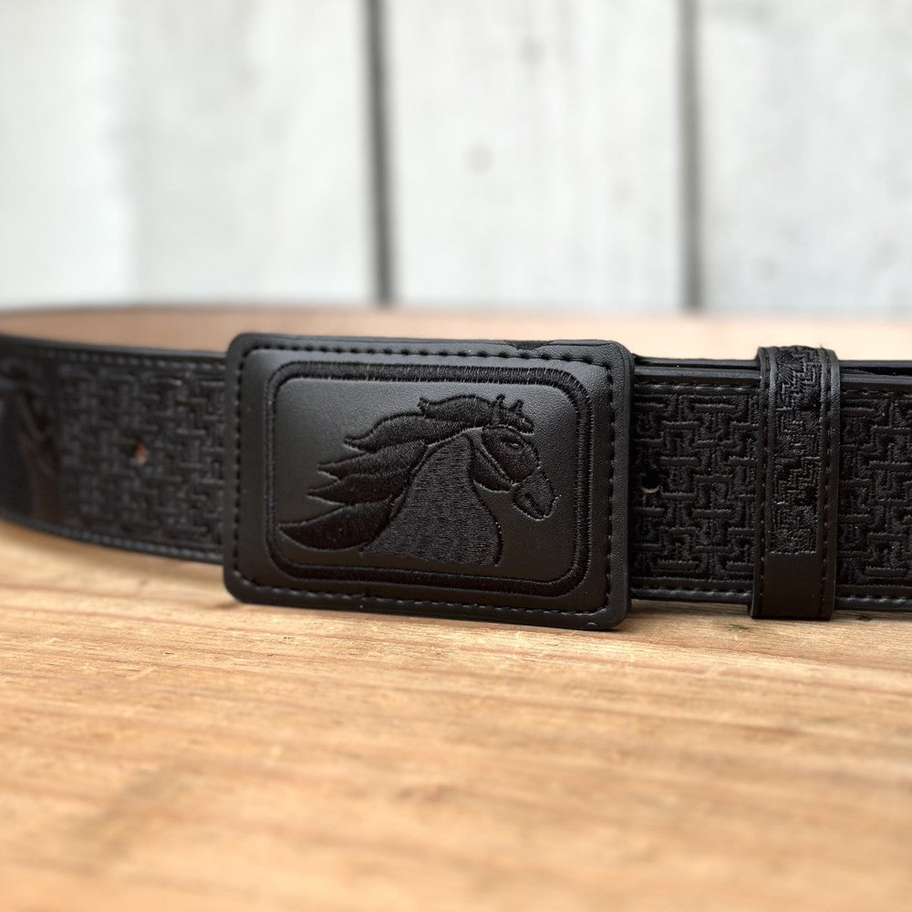 Cinturón Vaquero "Caballo" Negro de 2" - Cinturones Vaqueros para Hombre (5)