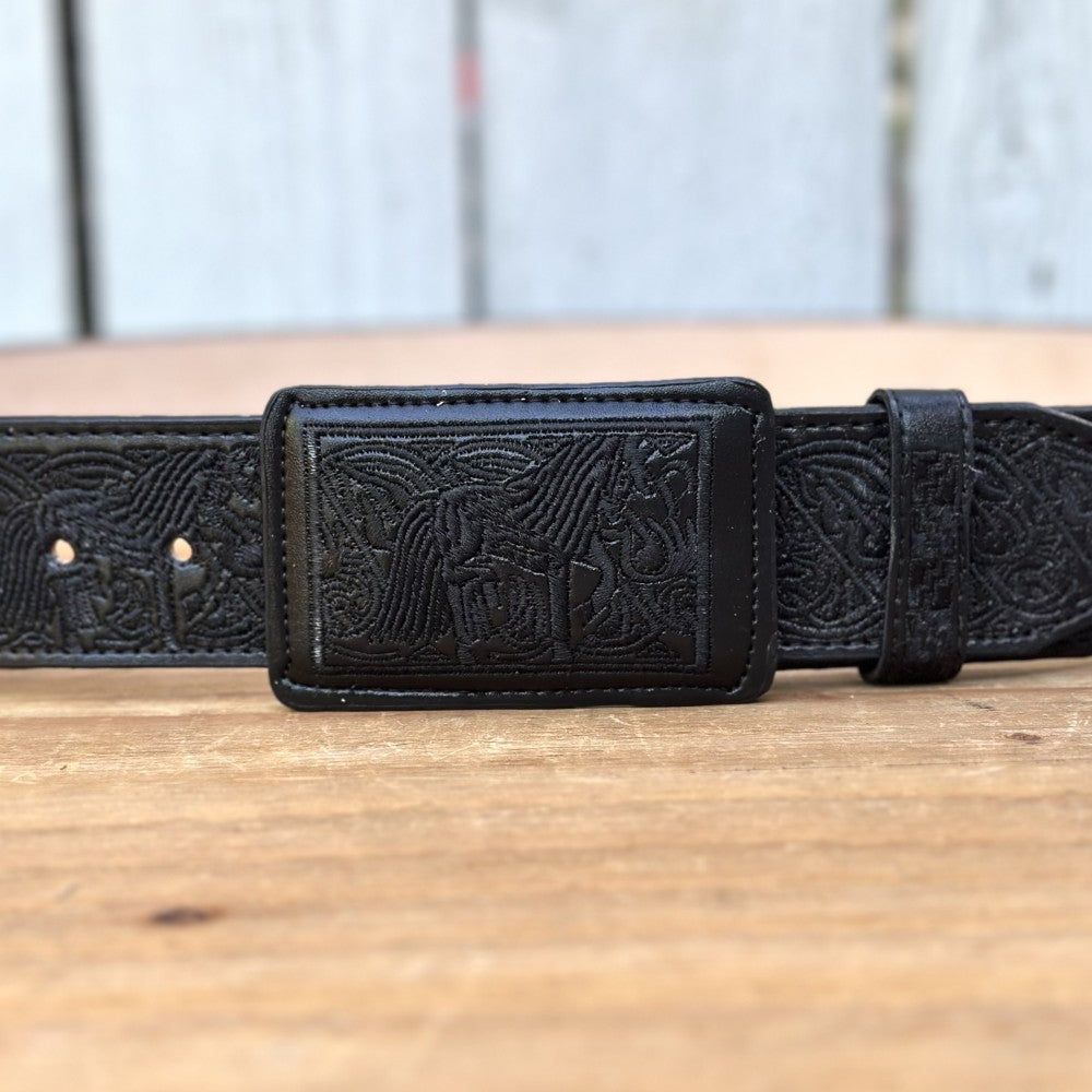 Cinturon Vaquero Caballo Orlas Negro de 2" - Cinturones Vaqueros para Hombre (5)