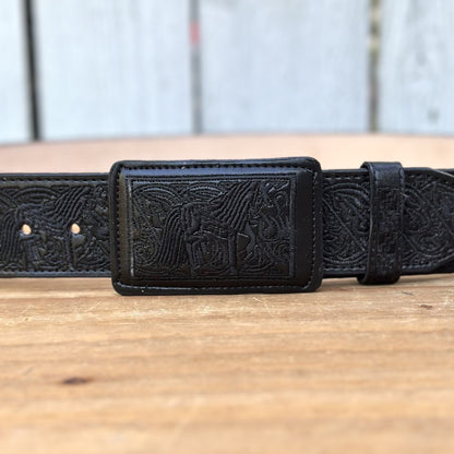 Cinturon Vaquero Caballo Orlas Negro de 2" - Cinturones Vaqueros para Hombre (5)