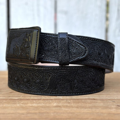 Cinturon Vaquero Caballo Orlas Negro de 2" - Cinturones Vaqueros para Hombre (4)