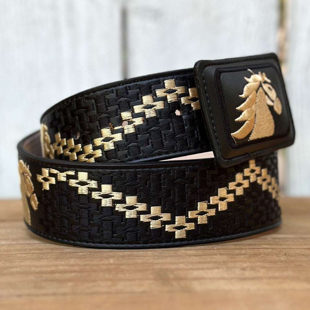 Cinturón "Caballo de Oro" - Cinturones Vaqueros para Hombre - Cinturones Vaqueros Mexicanos (4)