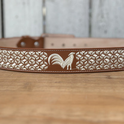 Cinturón Vaquero "Gallo" Natural de 1 1/2" con Hebilla Rectangular - Cinturones Vaqueros para Hombre (3)