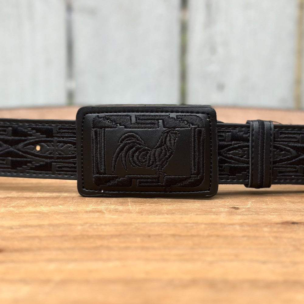 Cinturón Vaquero "Gallo" Negro - Cinturones Vaqueros para Hombre - Cinturones Vaqueros Mexicanos (2)