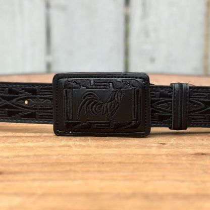 Cinturón Vaquero "Gallo" Negro - Cinturones Vaqueros para Hombre - Cinturones Vaqueros Mexicanos (2)