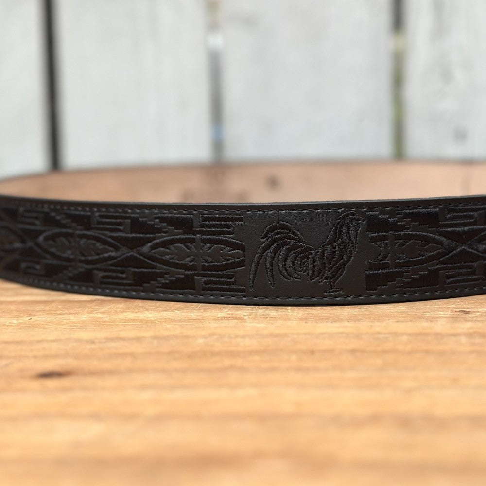 Cinturón Vaquero "Gallo" Negro - Cinturones Vaqueros para Hombre - Cinturones Vaqueros Mexicanos (5)