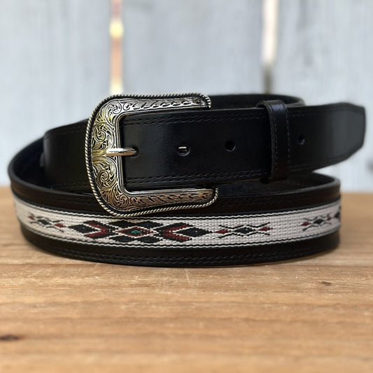 Cinturón Vaquero "Navajo" Negro - Cinturones Vaqueros para Hombre