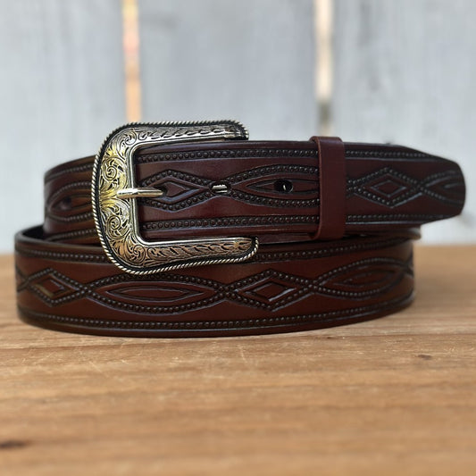 Cinturón Vaquero "Diamante" Café Oscuro