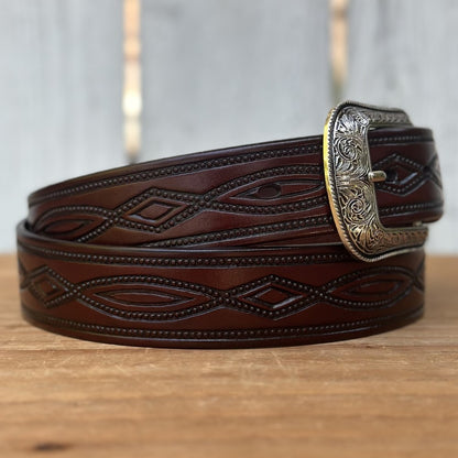 Cinturón Vaquero "Diamante" Café Oscuro (5)