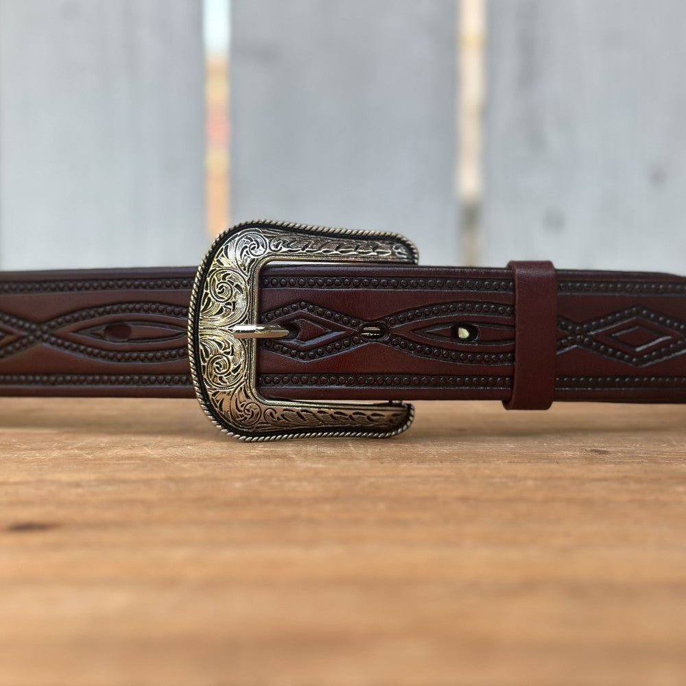 Cinturón Vaquero "Diamante" Café Oscuro (3)