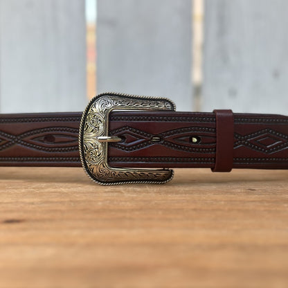 Cinturón Vaquero "Diamante" Café Oscuro (3)