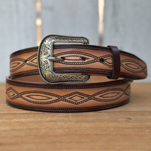 Cinturón Vaquero "Diamante" Miel Sombreado (2)