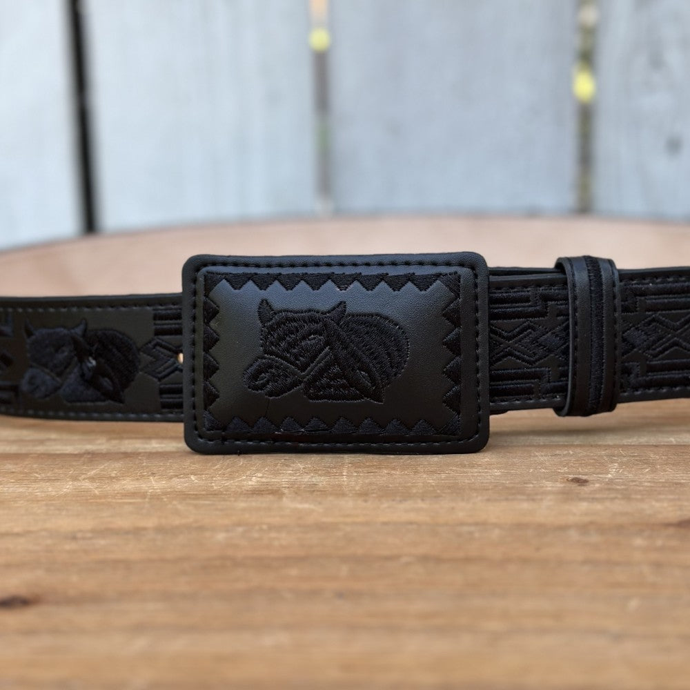 Cinturón Vaquero "Toro" Negro - Cinturones Vaqueros para Hombre - Cinturones Vaqueros Mexicanos (2)
