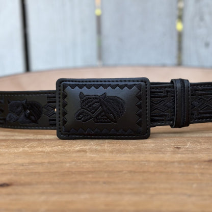 Cinturón Vaquero "Toro" Negro - Cinturones Vaqueros para Hombre - Cinturones Vaqueros Mexicanos (2)