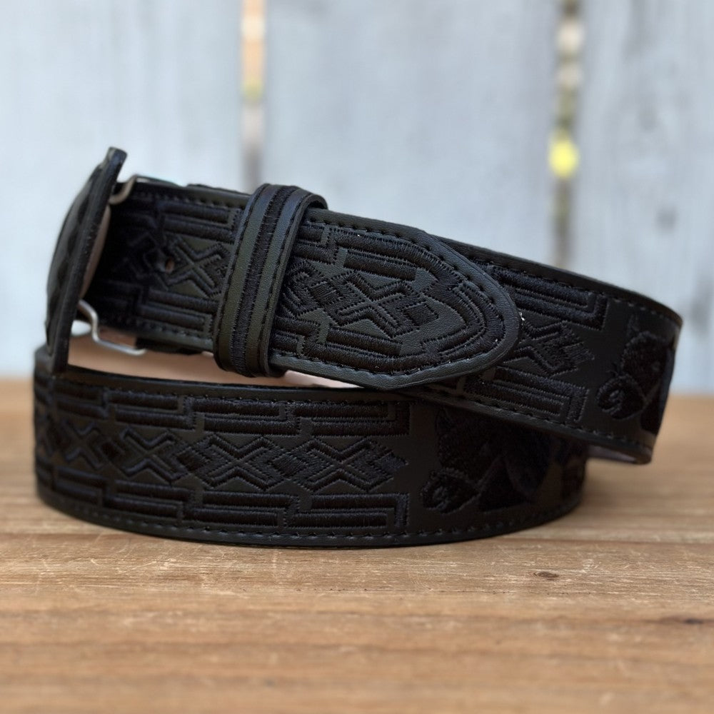 Cinturón Vaquero "Toro" Negro - Cinturones Vaqueros para Hombre - Cinturones Vaqueros Mexicanos (4)