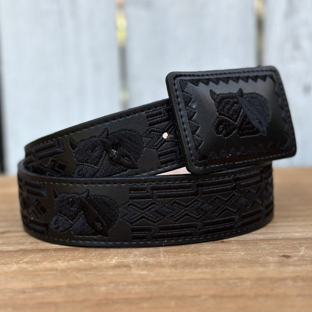 Cinturón Vaquero "Toro" Negro - Cinturones Vaqueros para Hombre - Cinturones Vaqueros Mexicanos (3)