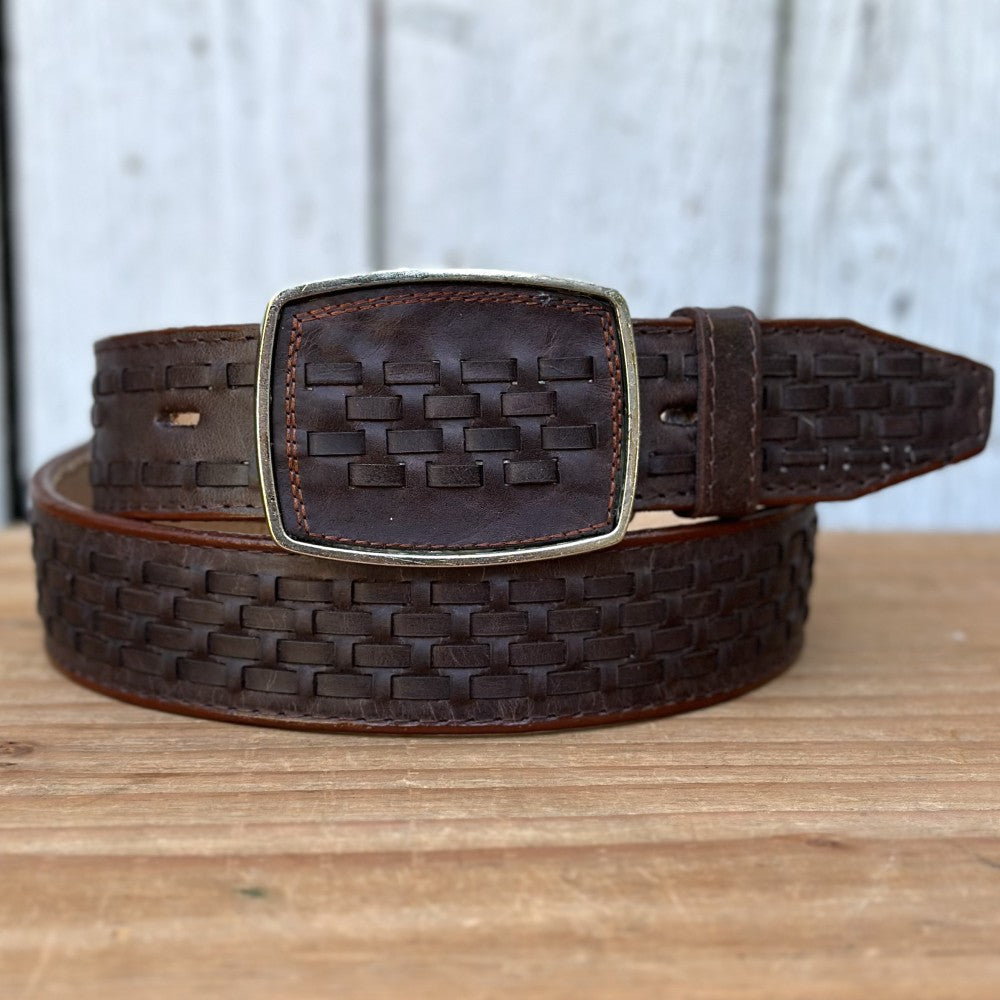 Cinturón de Petatillo Café - Cinturones Vaqueros para Hombre