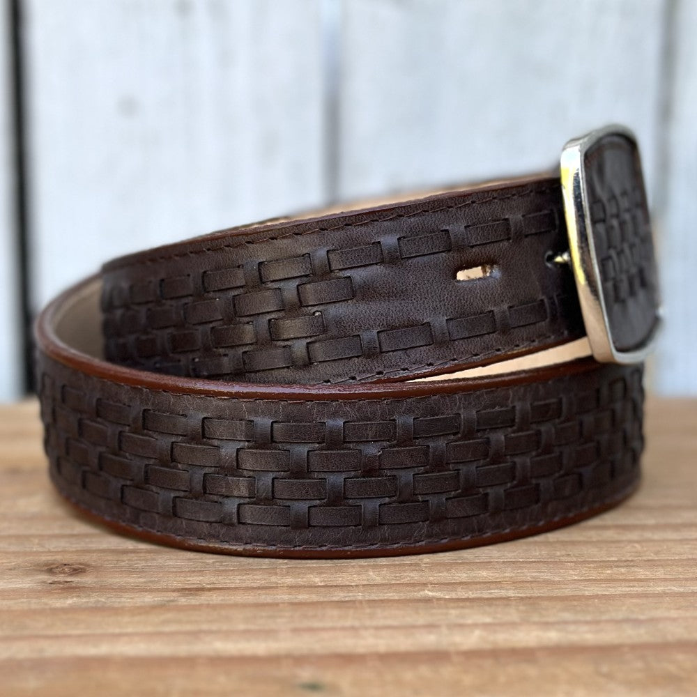 Cinturón de Petatillo Café - Cinturones Vaqueros para Hombre (4)